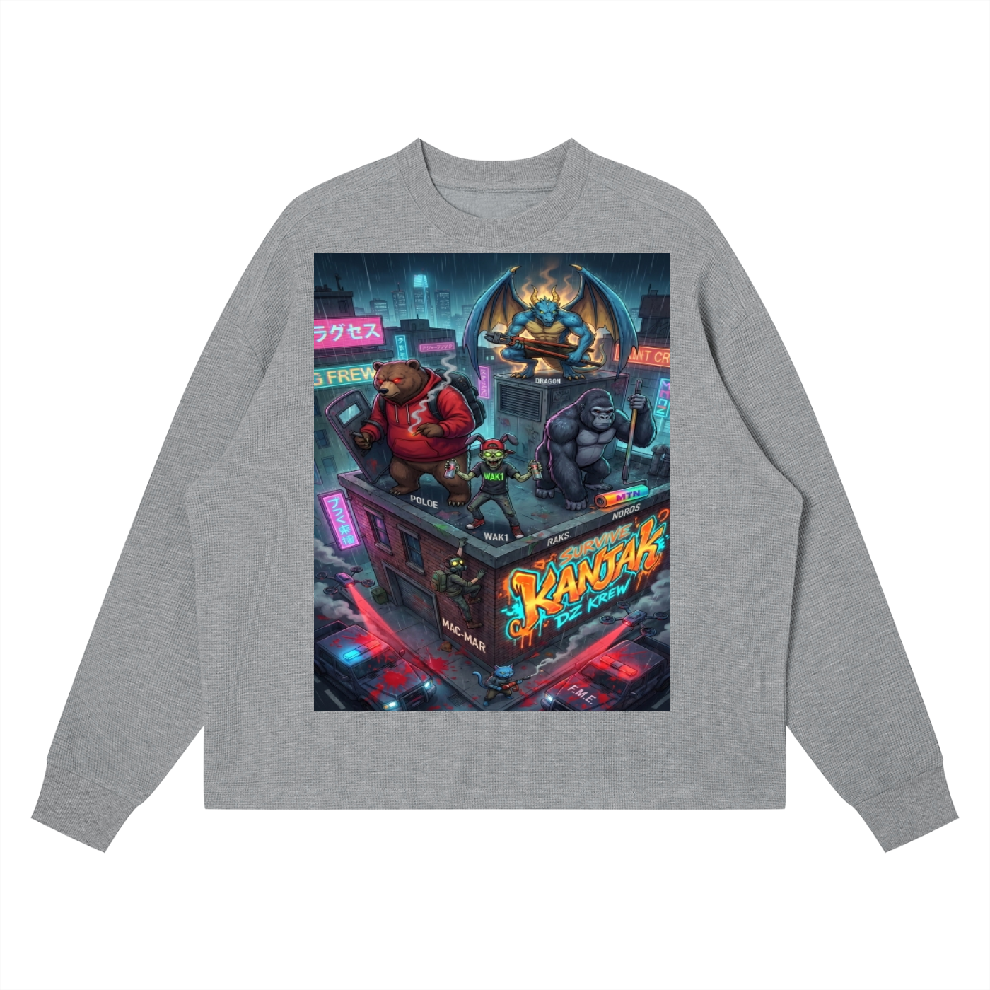 Unisex Waffle Boxy Long Sleeve T-Shirt ODMPOD