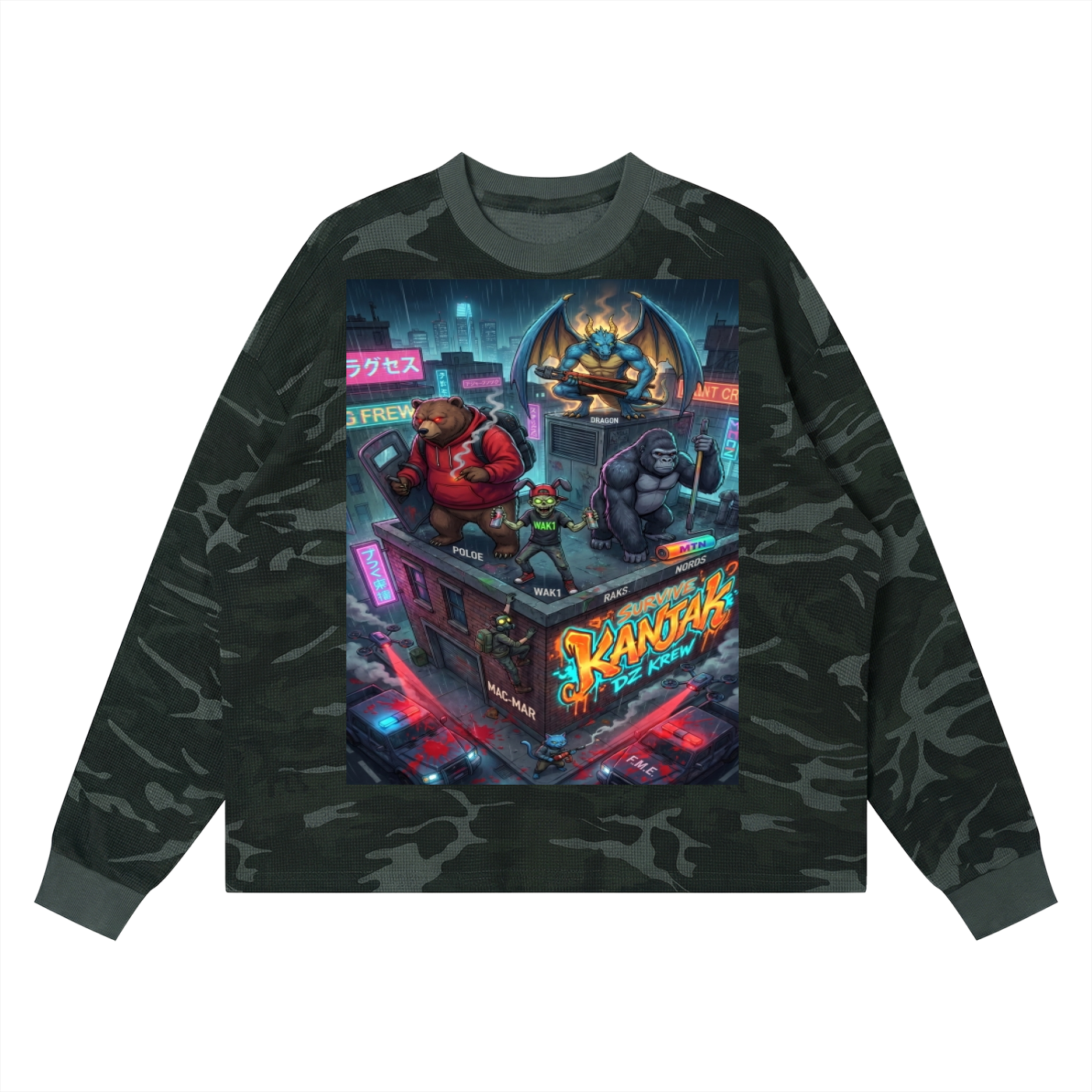 Unisex Waffle Boxy Long Sleeve T-Shirt ODMPOD