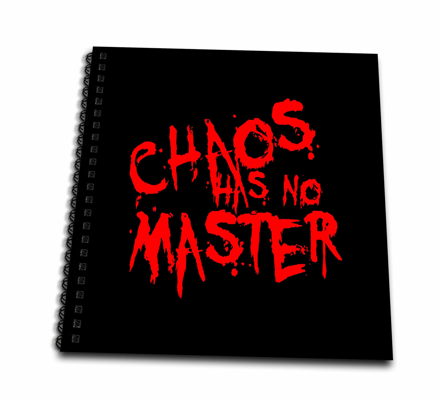 3dRose Chaos Has No Master Messy Red Graffiti Text - Drawing Books (db_357104)