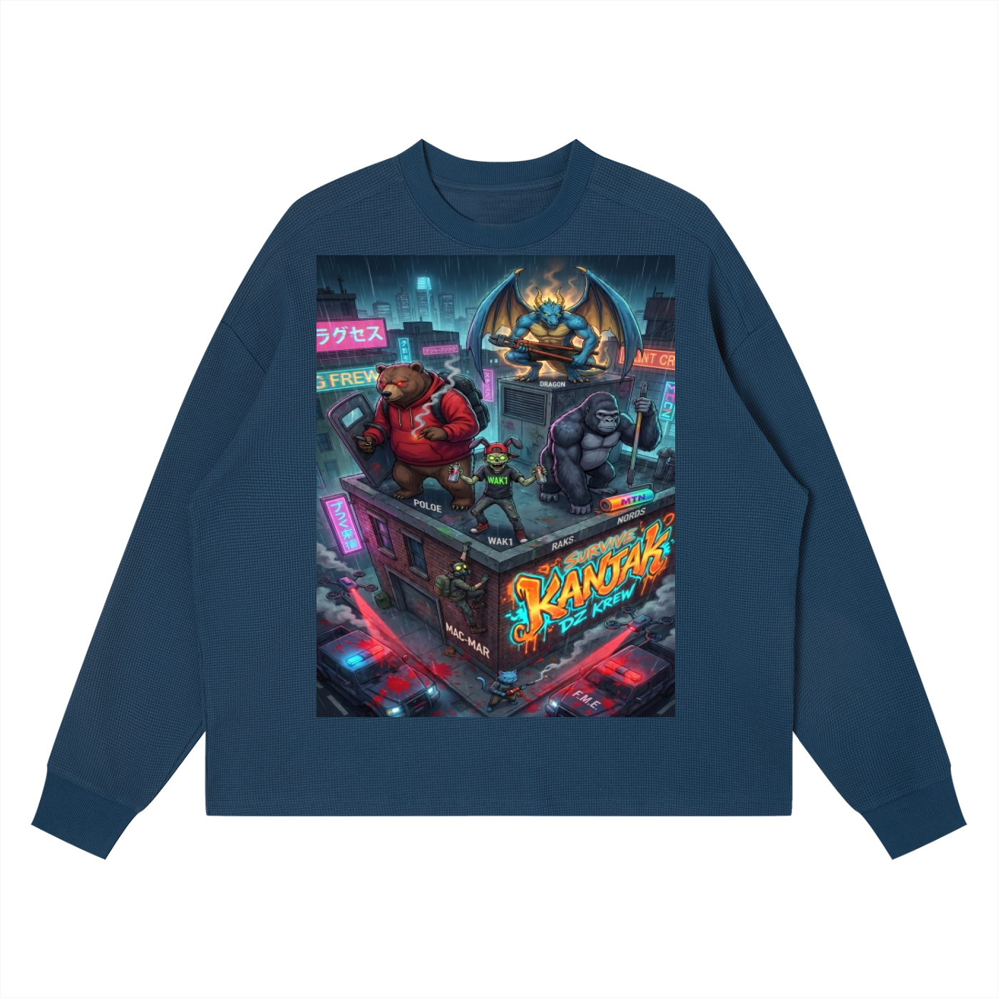 Unisex Waffle Boxy Long Sleeve T-Shirt ODMPOD